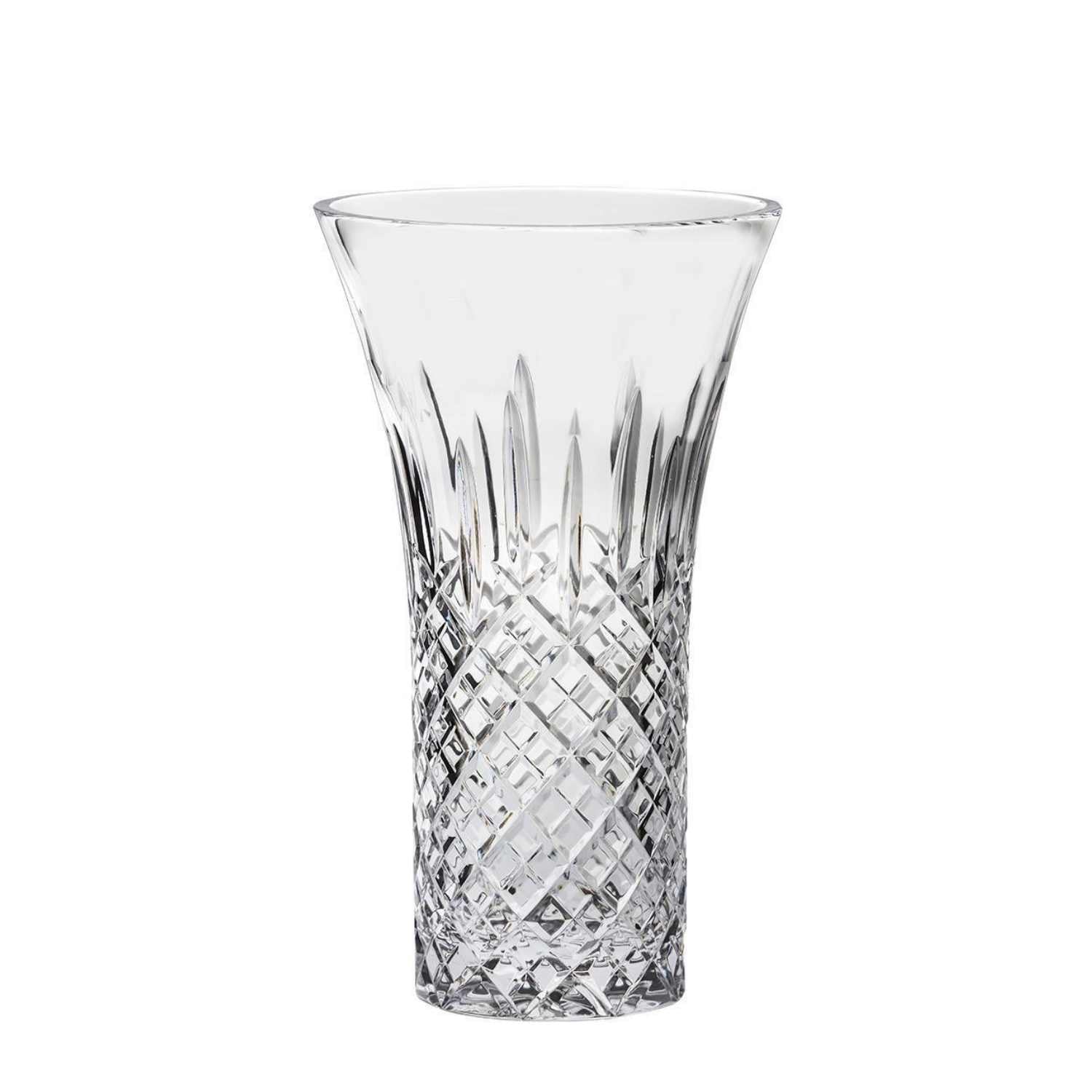 Royal Scot Crystal Belvedere Large Hand-Cut Crystal Flared Vase; 12 inches
