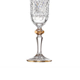 Felicia Romantic Crystal Champagne Flutes 150 ml with 24K Gold Accents