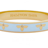 Bee Forget Me Not Golden Hinged Bangle 1cm