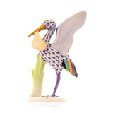 Stork With Baby Fishnet Figurine