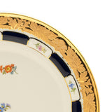 B-Form Royal Blue Gold Bronze Strewn Flowers Dinner Plate