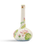 20th Century Hand Painted Lily Pad And Butterfly Vase