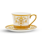 Florette Gold Tall Tea Cup and Saucer