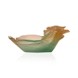 Green & Orange Rose Small Crystal Bowl