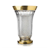 Tulipan Vase Hand Cut Crystal 24K Gold 30.5 Cm