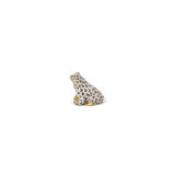 Sitting Frog Figurine Hand Painted 24K Gold Accents