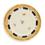 B-Form Royal Blue Gold Bronze Strewn Flowers Dinner Plate