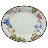 de Gournay Le Jardin Curieux oval platter with painted wildflowers, 14 inch