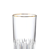 Daisy Line Crystal Highball Tumbler 350ml with 24K Gold Rim