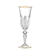 Bahrain Crystal Champagne Flutes with 24K Gold Rim