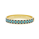 Halcyon Days Agama Estate Blue, Turquoise & Gold Plated Hinged Bangle 1cm in enamel
