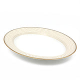Antler Trellis Ivory & Gold Oval Dish 14"