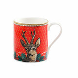 Antler Trellis & Stag Red Mug