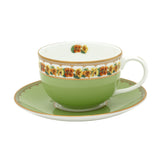 Shell Garden Floral Nasturtium Green Teacup & Scr