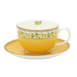 Shell Garden Floral Primula Yellow Teacup & Saucer