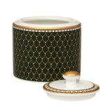 Antler Trellis Dark Green & Gold Sugar Bowl