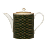 Antler Trellis Dark Green & Gold 15 Pc Tea Set for 6