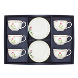 Marguerite Pink Tea Cup & Saucer Set of 6