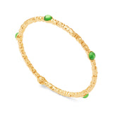 Cabochon Emerald Jewel Gold Bangle