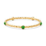 Cabochon Emerald Jewel Gold Bangle