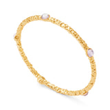 Cabochon Rose Quartz Jewel & Gold Bangle