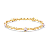 Cabochon Rose Quartz Jewel & Gold Bangle