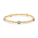 Cabochon Aquamarine Jewel Gold Bangle