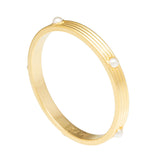 Ribbed Cabochon Pearl & Gold - Bangle