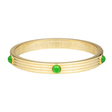 Ribbed Cabochon Emerald & Gold - Bangle