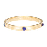 Ribbed Cabochon Deep Cobalt & Gold - Bangle