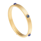 Ribbed Cabochon Deep Cobalt & Gold - Bangle