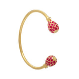 Agama Pink Tourmaline & Gold - Torque Bangle