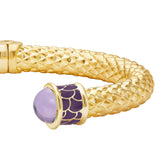 Minoan - Amethyst Jewel - Gold - Hinged Torque Bangle