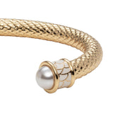 Salamander - Pearl - Gold - Torque Bangle