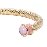 Salamander - Rose Quartz - Gold - Torque Bangle