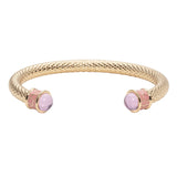 Salamander - Rose Quartz - Gold - Torque Bangle