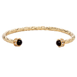 Hammered Black & Gold Torque Bangle