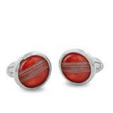 Cricket Ball Round Palladium Cufflinks