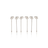 Large Silver Size Cocktail Picks Set Elephant