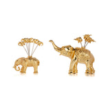 Small Gold Coloured Elephant Cocktail Pick Set