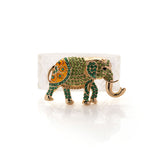 Elephant Napkin Rings Green Facing Right