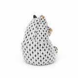 Playful Panda Figurine Hand Painted 24K Gold Accents