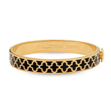 Agama Black & Gold - Hinged Bangle - 1cm