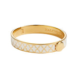 Agama Cream, Gold - Hinged Bangle - 1cm