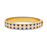 Agama Deep Cobalt, Cream & Gold - Hinged Bangle - 1cm