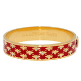 Bee Sparkle Trellis Red & Gold - Hinged Bangle - 13mm