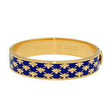 Bee Sparkle Trellis  Deep Cobalt & Gold - Hinged Bangle - 13mm