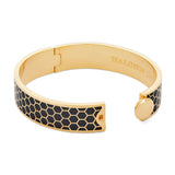 Honeycomb Black & Gold - Hinged Bangle - 13mm