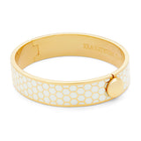 Honeycomb Cream & Gold - Hinged Bangle - 13mm