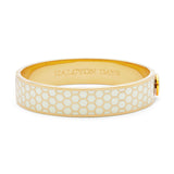 Honeycomb Cream & Gold - Hinged Bangle - 13mm